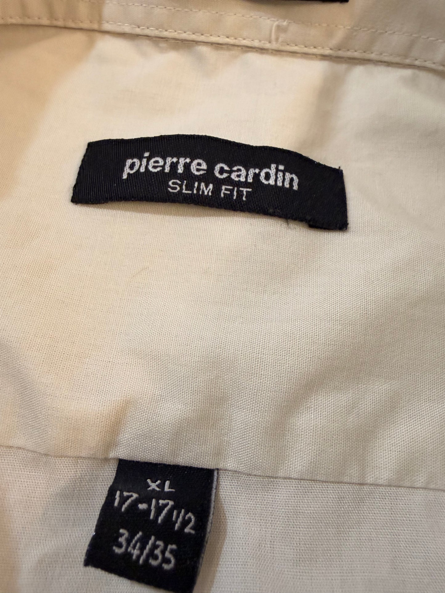 Chemise Pierre Cardin Slim Fit Crème/Ivoire Manches Longues – Homme – Taille XL