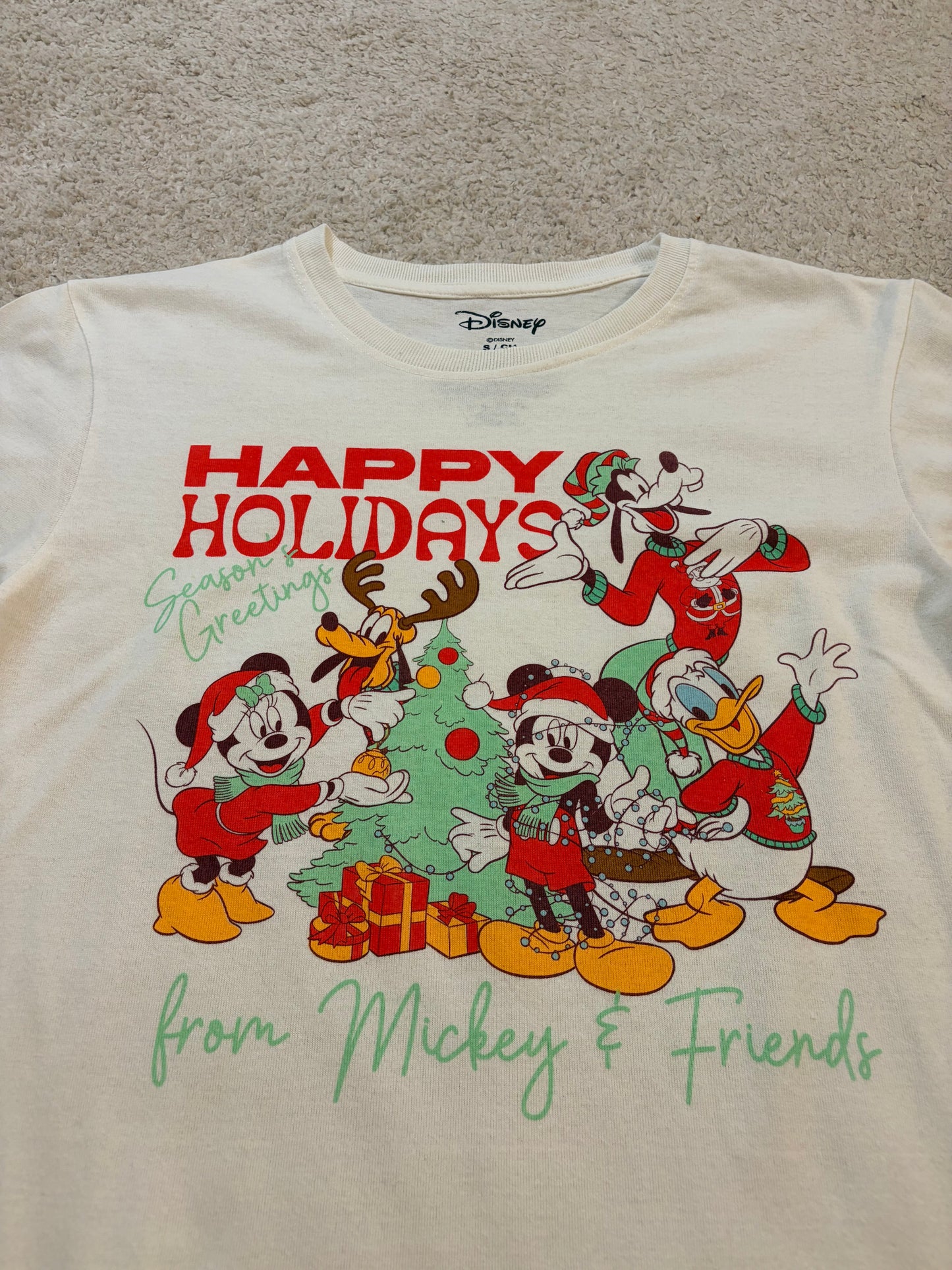 T-shirt Disney Noël Mickey & Friends Crème – Taille S | Seconde Main