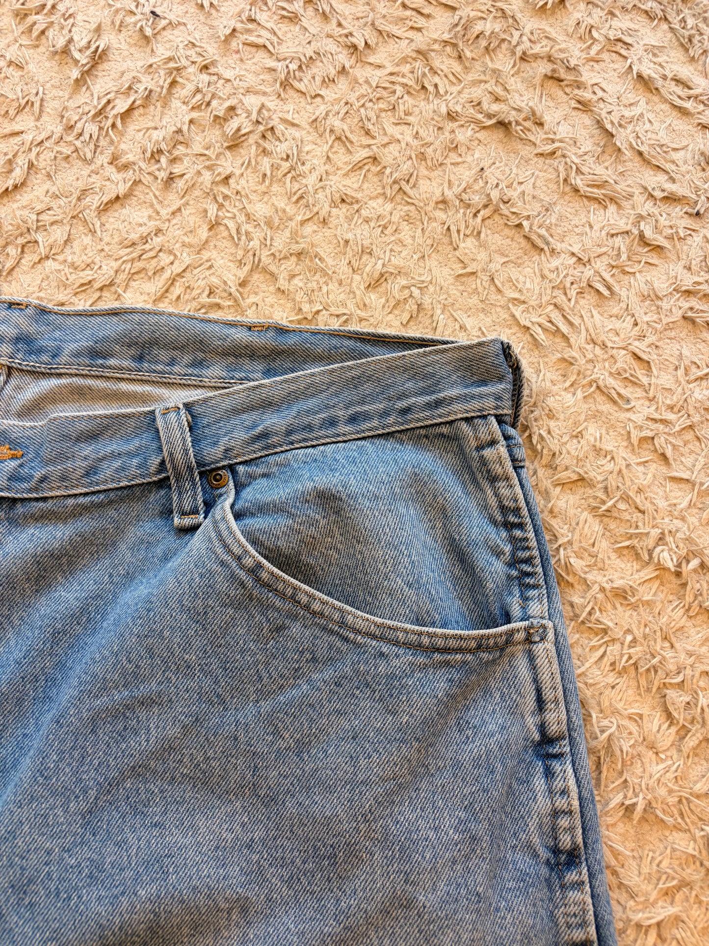 Jean Wrangler Premium Quality Vintage Droit Bleu Moyen Délavé 100% Coton – Homme – Taille W40/L30 (50)