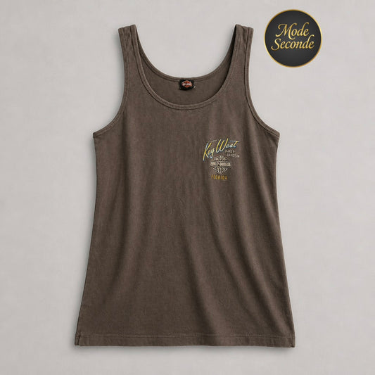 Débardeur Harley-Davidson Peterson's Key West Florida gris taupe tortue marine multicolore bleu lagon/jaune/orange 57% coton stretch – Femme – Taille L/XL | Mode Seconde