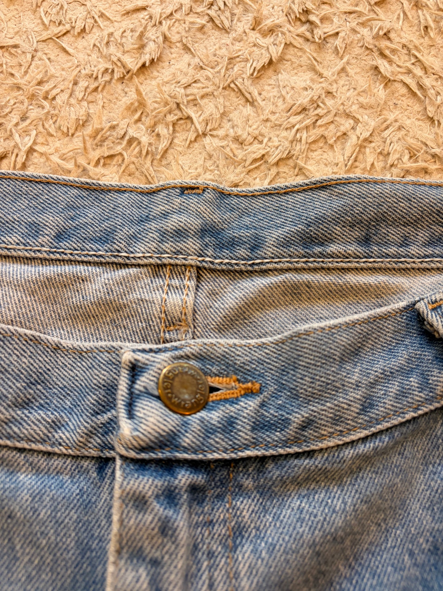 Jean Wrangler Premium Quality Vintage Droit Bleu Moyen Délavé 100% Coton – Homme – Taille W40/L30 (50)