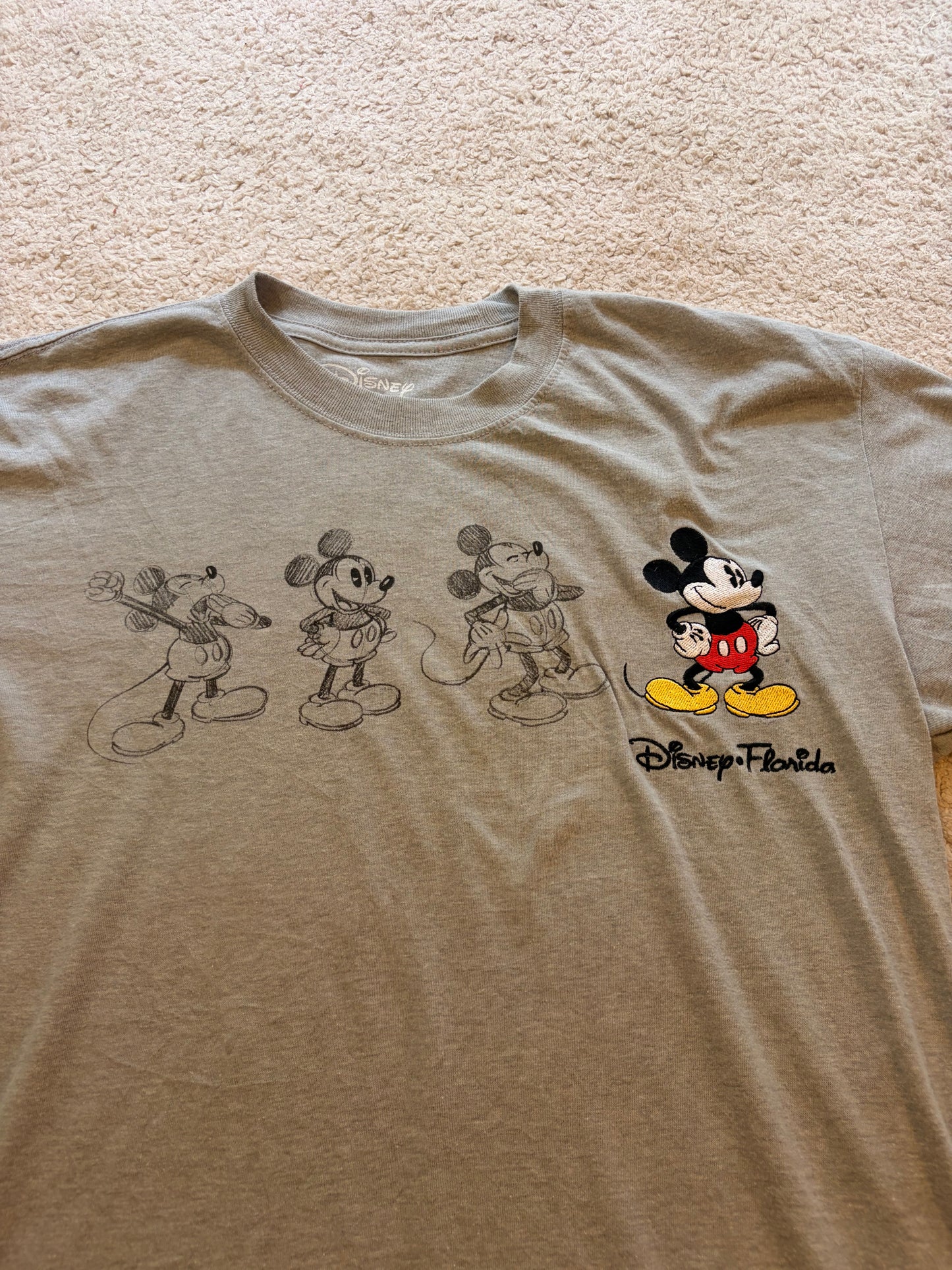 T-shirt Disney Florida Évolution Mickey Mouse Gris Chiné – Taille M