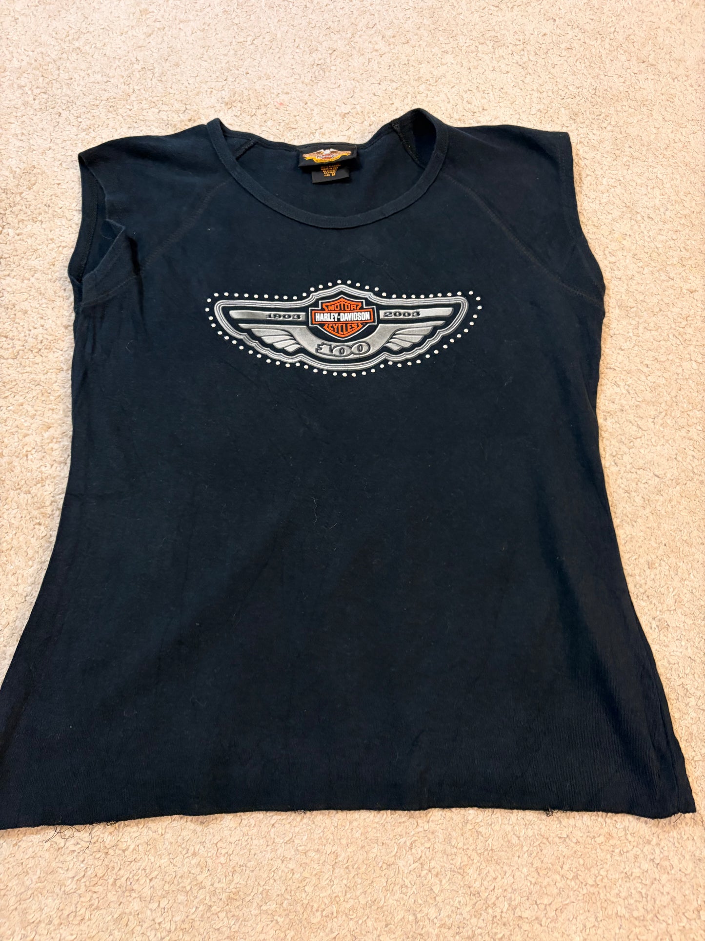 Top Harley-Davidson Édition Collector 100ème Anniversaire Noir Strass – Femme – Taille M