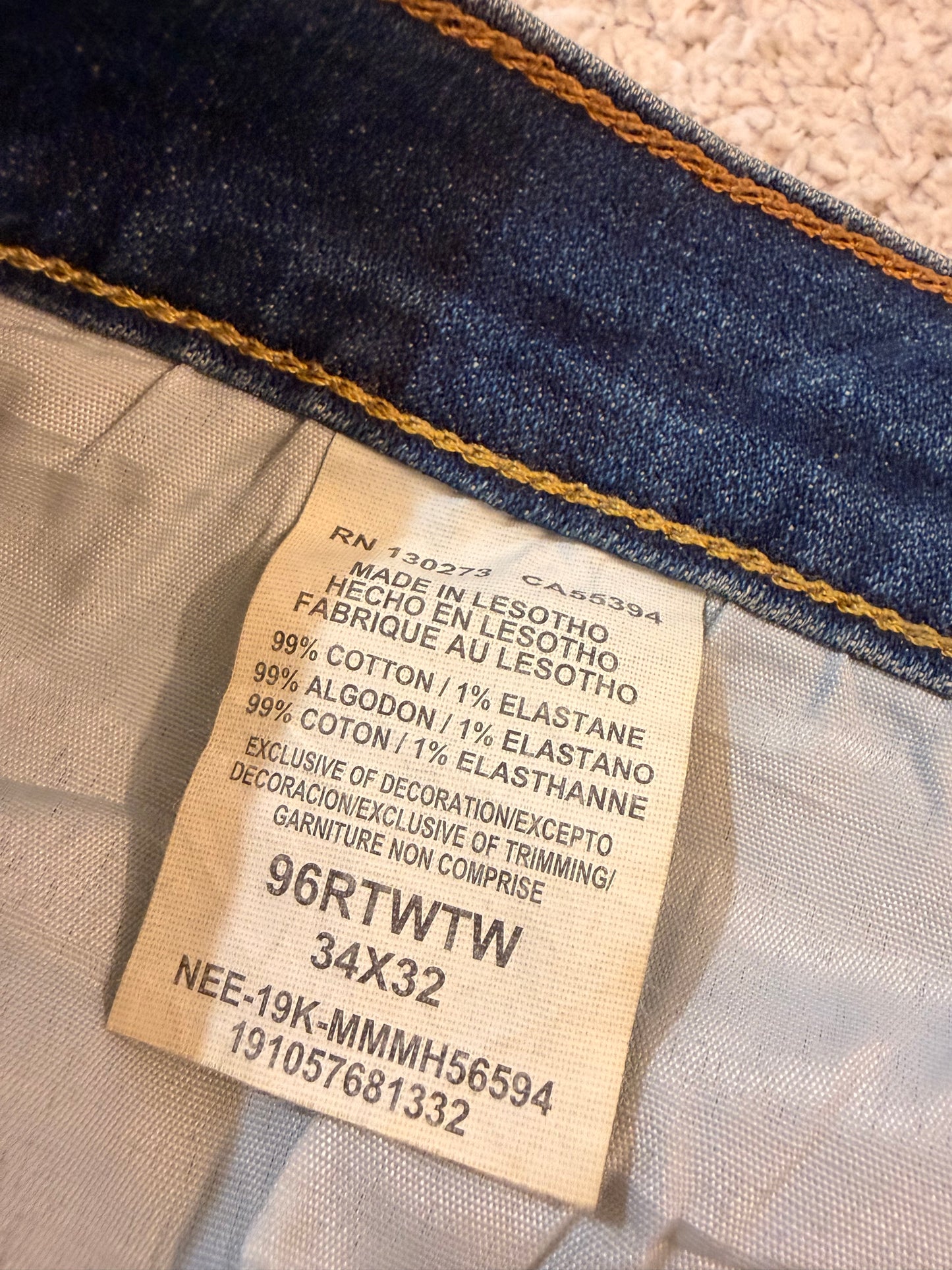 Jean Wrangler Premium Quality Bleu Foncé Stretch Regular Taper – Taille W34 L32 | Seconde Main
