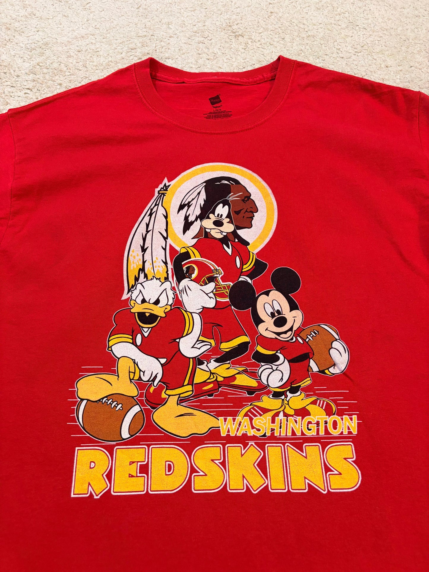 T-shirt Vintage Disney x NFL Washington Redskins Rouge – Taille L