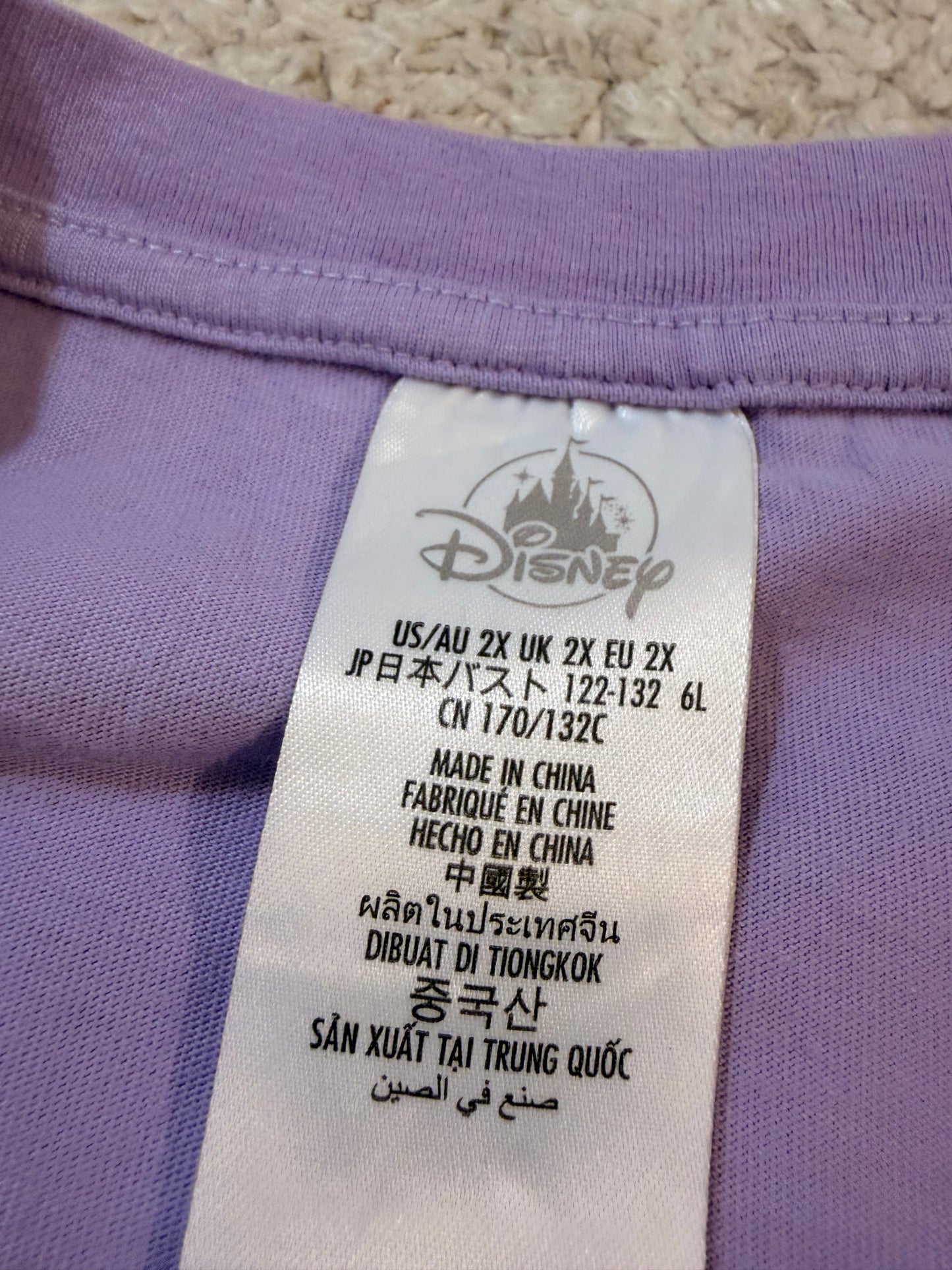 T-shirt Walt Disney World Mickey Mouse Lilas/Violet Pastel Boxy – Mixte – Taille 2XL/3XL