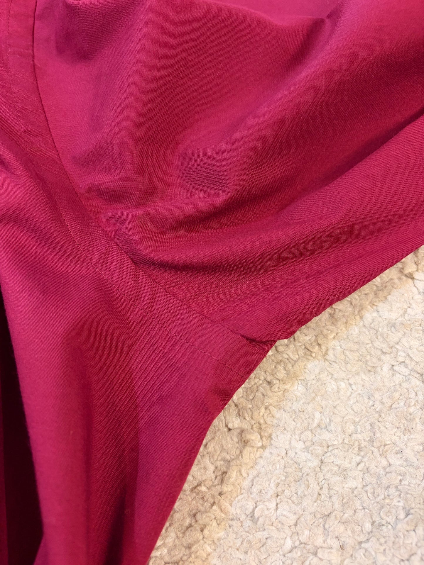 Chemise Pierre Cardin Slim Fit Rouge Bordeaux Manches Longues – Homme – Taille L