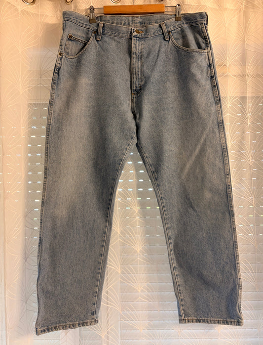 Jean Wrangler Premium Quality Vintage Droit Bleu Moyen Délavé 100% Coton – Homme – Taille W40/L30 (50)