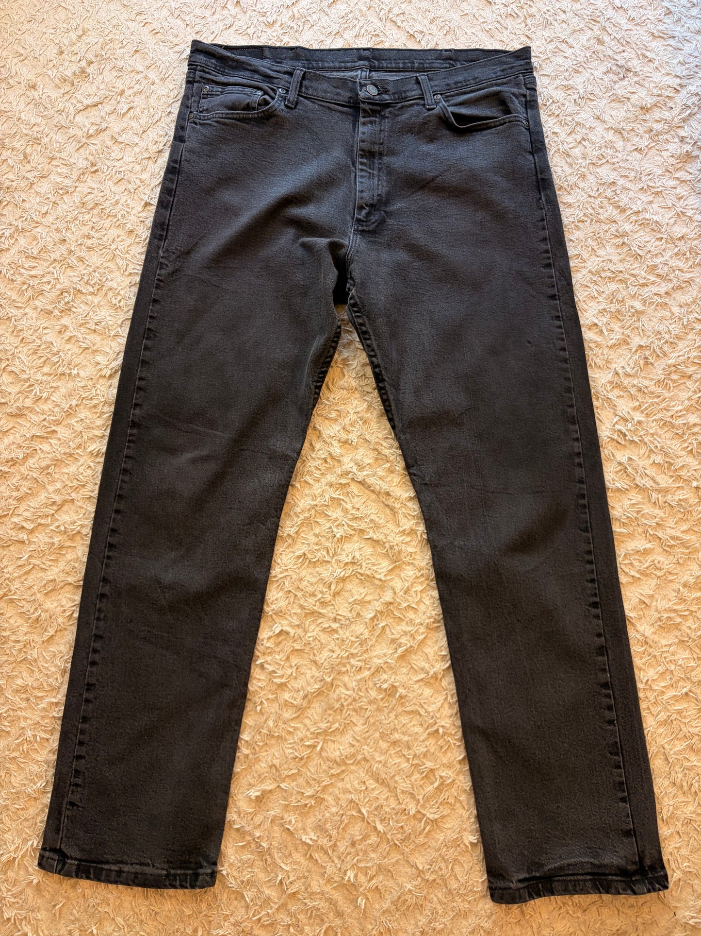 Jean Wrangler Premium Quality Droit Noir Délavé Stretch 99% Coton – Homme – Taille W38/L32