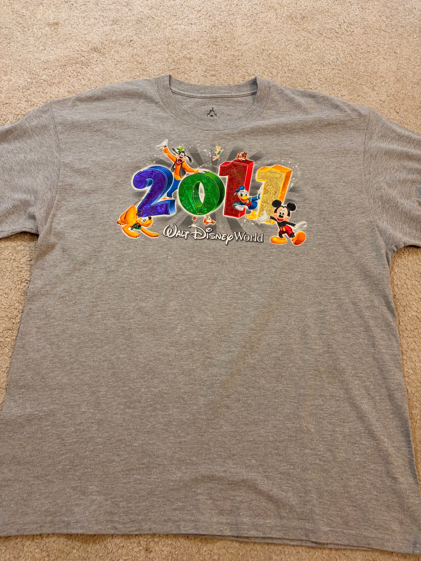 T-shirt Walt Disney World 2017 Gris Chiné by Hanes – Taille XL | Seconde Main