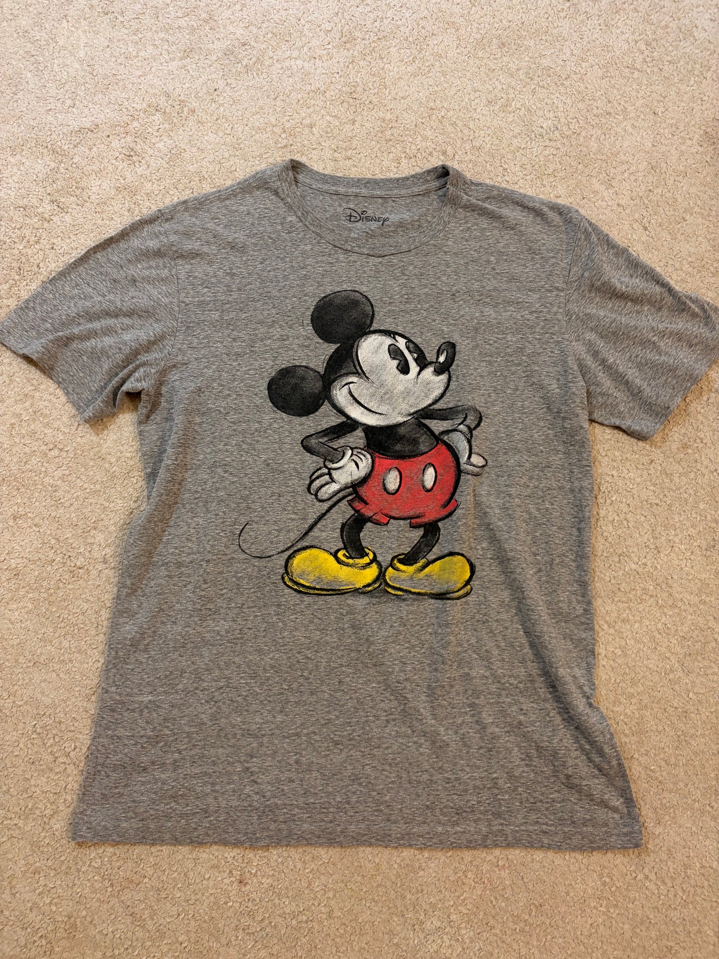T-shirt Disney Mickey Mouse Vintage Gris Chiné – Taille L