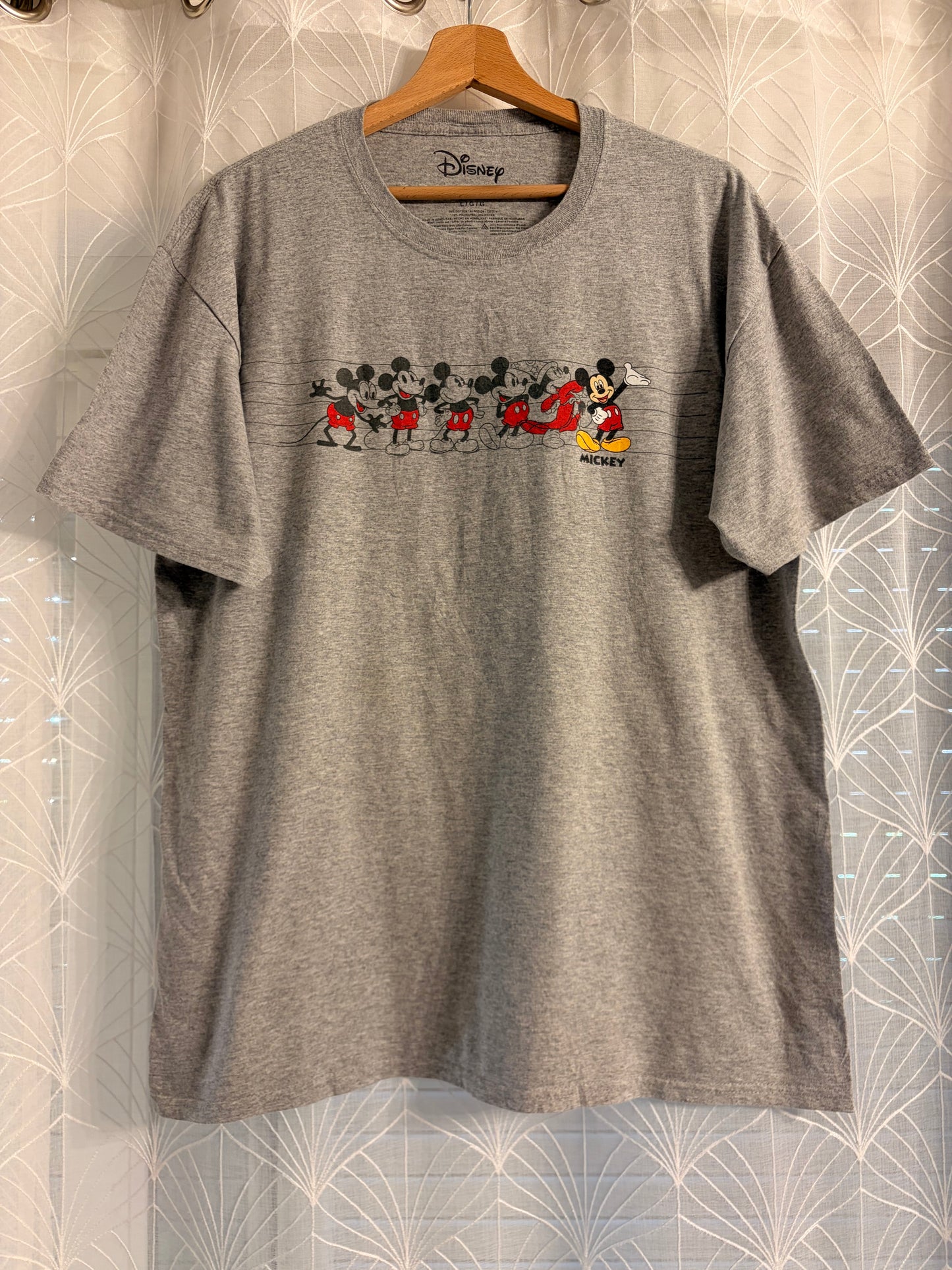 T-shirt Disney Parks « Mickey Through The Years » Évolution – Gris Chiné – Taille L