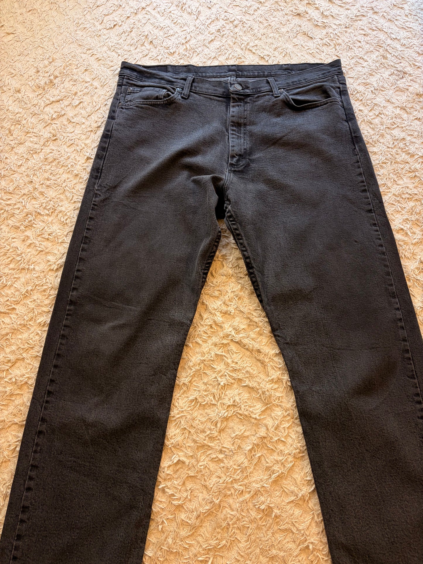 Jean Wrangler Premium Quality Droit Noir Délavé Stretch 99% Coton – Homme – Taille W38/L32