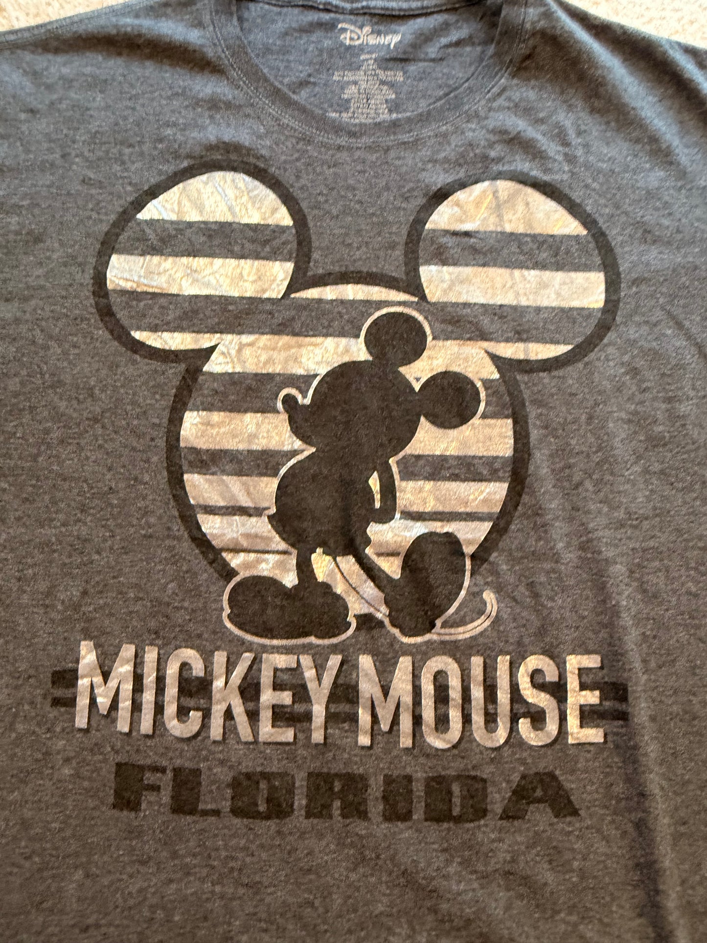 T-shirt Disney Mickey Mouse Florida Silhouette Gris Anthracite – Taille L