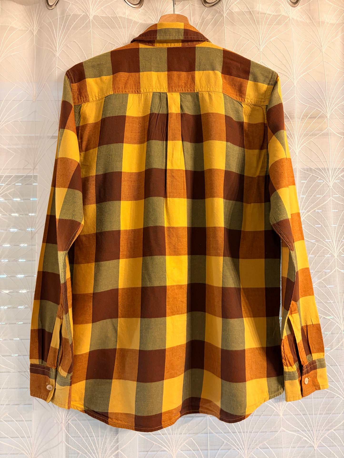 Chemise Tucker + Tate Nordstrom Bûcheron Carreaux Automnaux Jaune Moutarde/Marron/Vert Olive 53% Coton 47% Viscose – Ado XXL / Adulte S-M