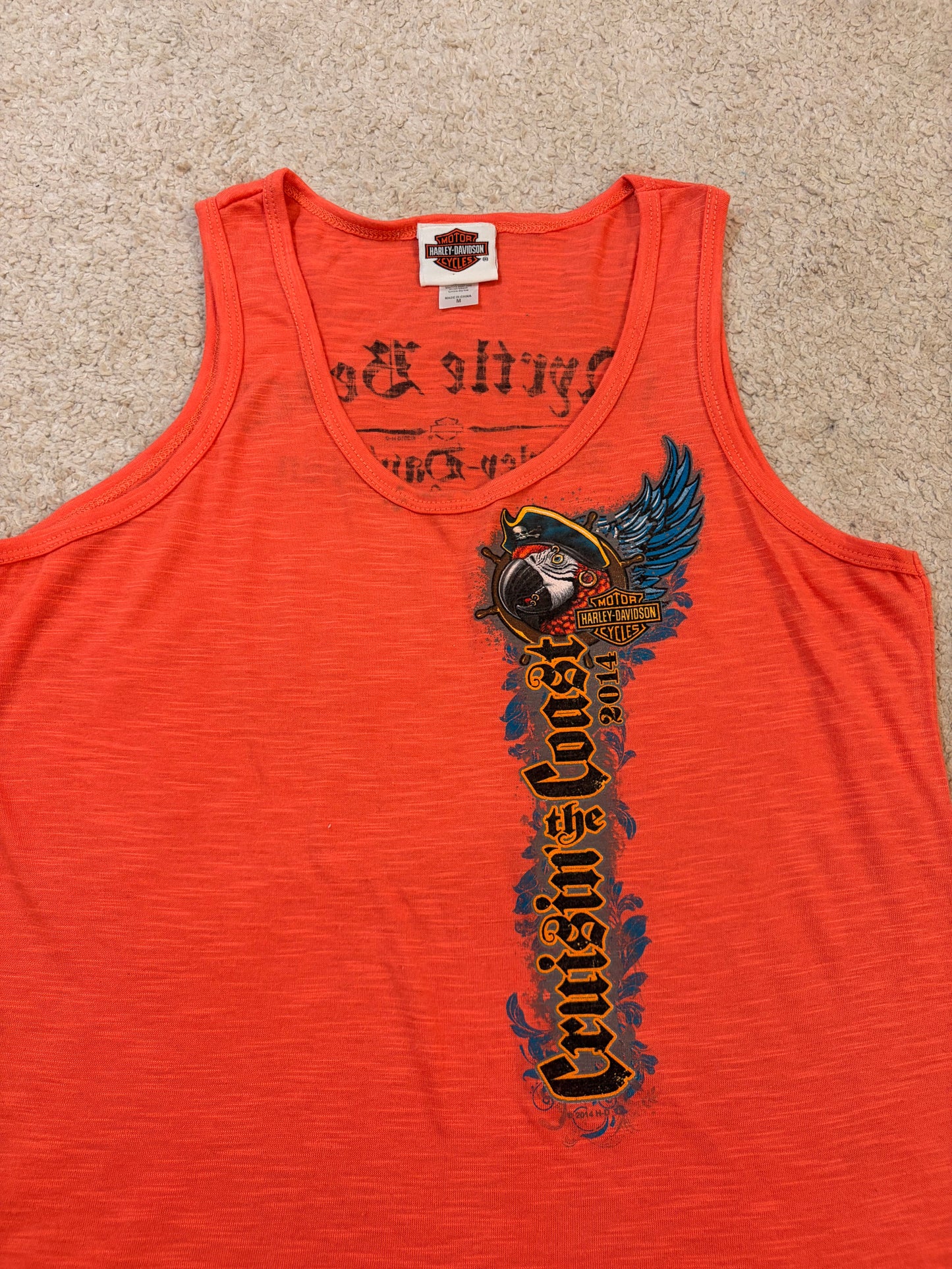 Débardeur Harley-Davidson Collector Cruisin' the Coast 2011 Orange Corail – Femme – Taille M