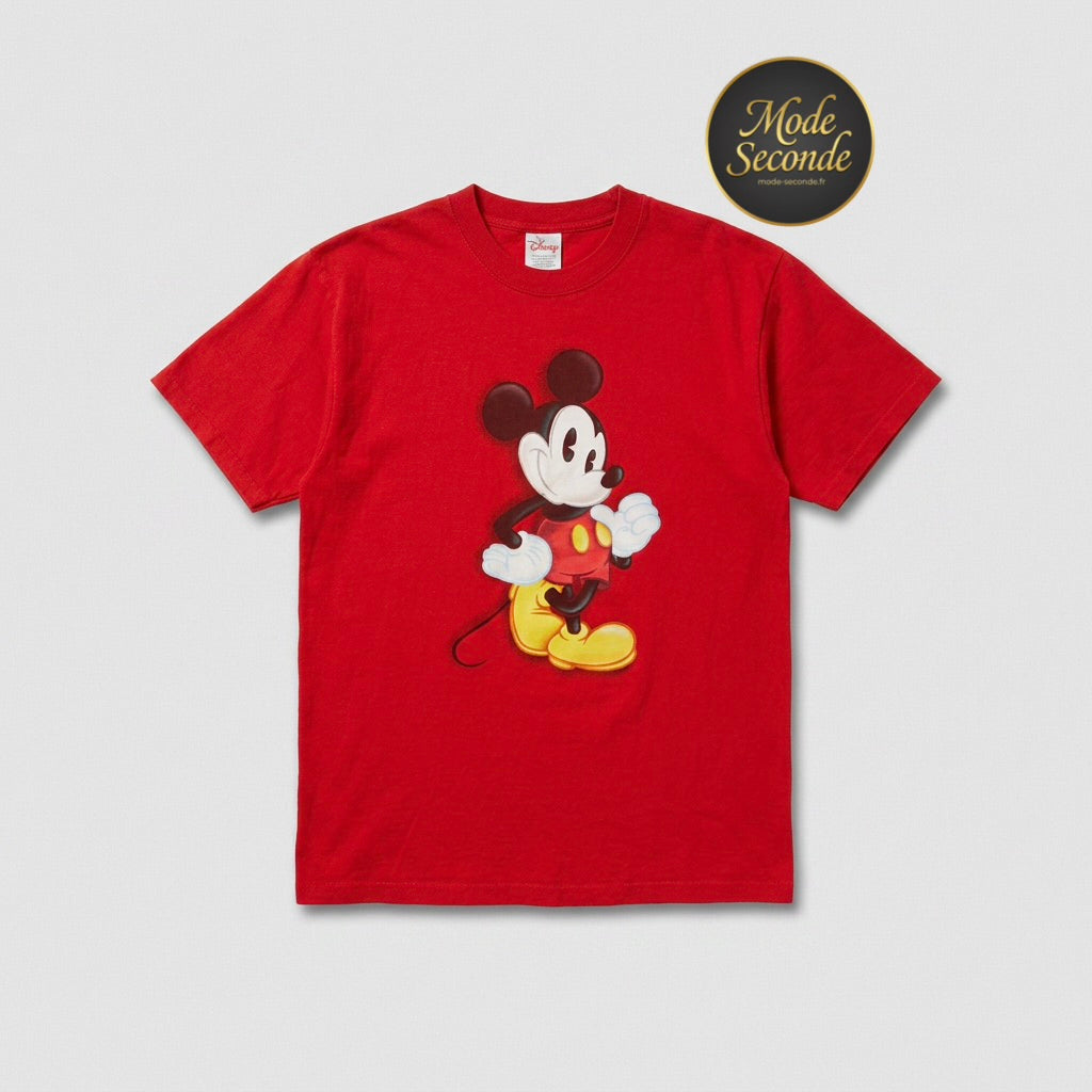T-shirt Disney Mickey Mouse classique rouge imprimé vintage – Mixte – Taille XL | Mode Seconde