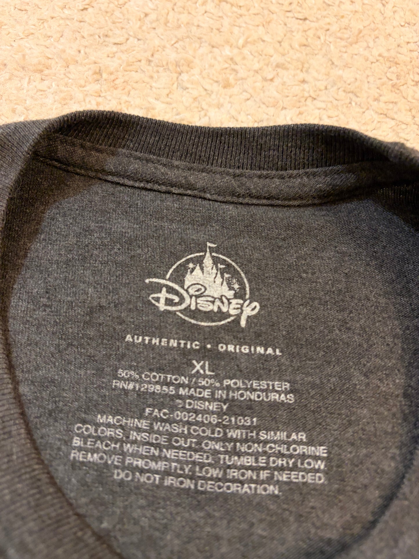 T-shirt Walt Disney World Florida Rétro Mickey & Friends Château Arc-en-Ciel Gris Anthracite – Mixte – Taille XL