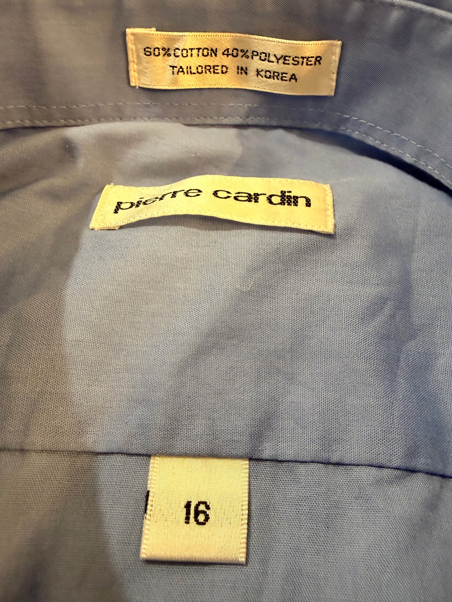 Chemisette Pierre Cardin Bleu Ciel Manches Courtes Col Classique – Homme – Taille 16 (L) – #2