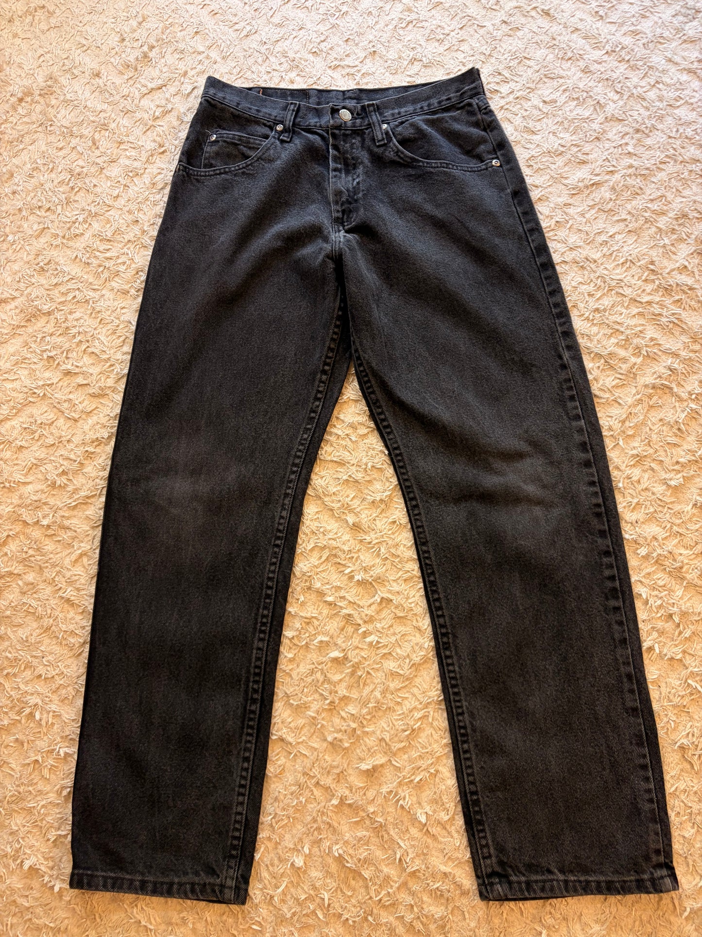 Jean Wrangler Premium Quality Droit Noir Délavé Vintage 100% Coton – Homme – Taille W30/L30