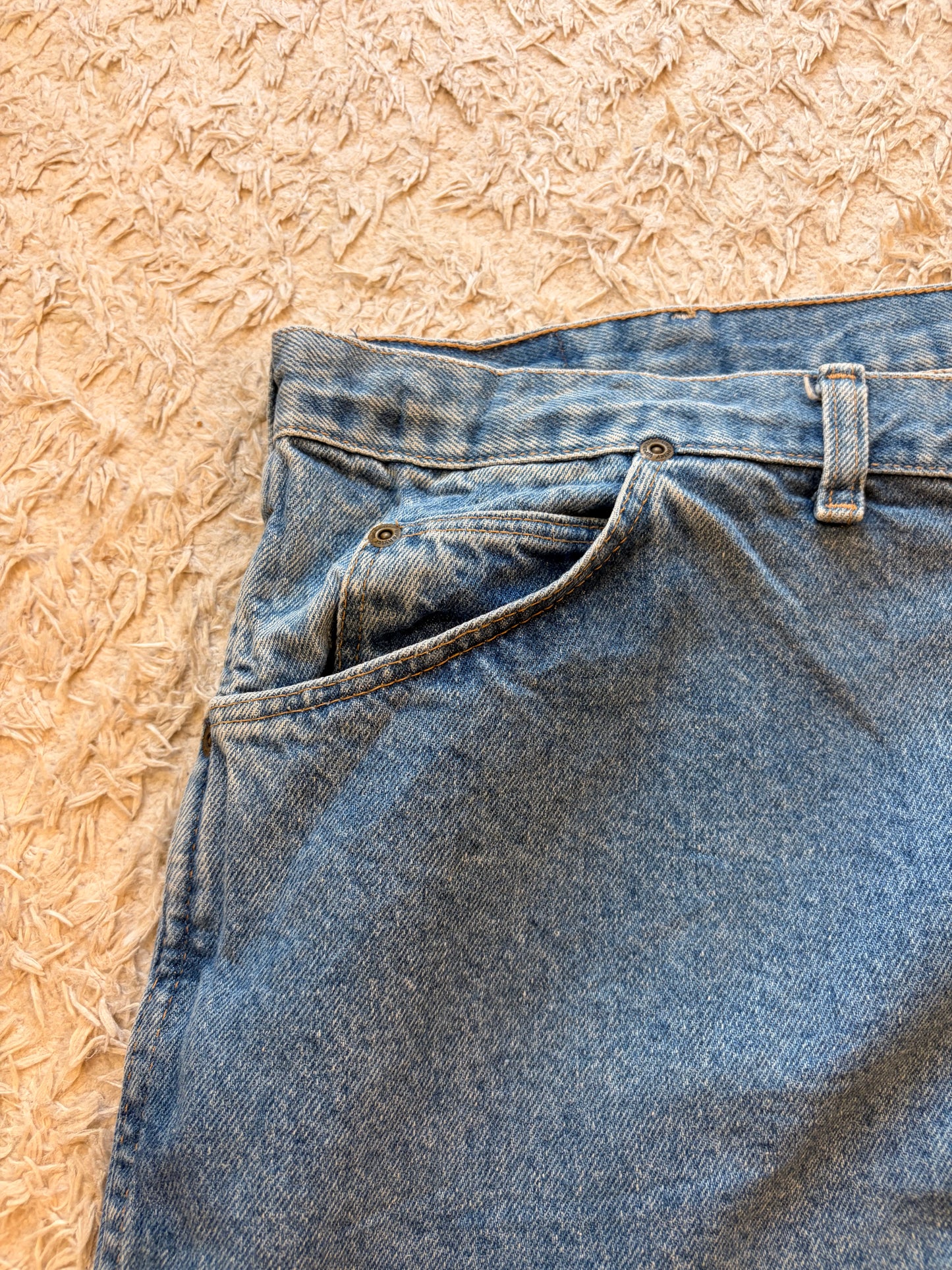 Jean Wrangler Authentic Vintage Made in USA Droit Bleu Délavé 100% Coton – Homme – Taille W40/L29 (50)