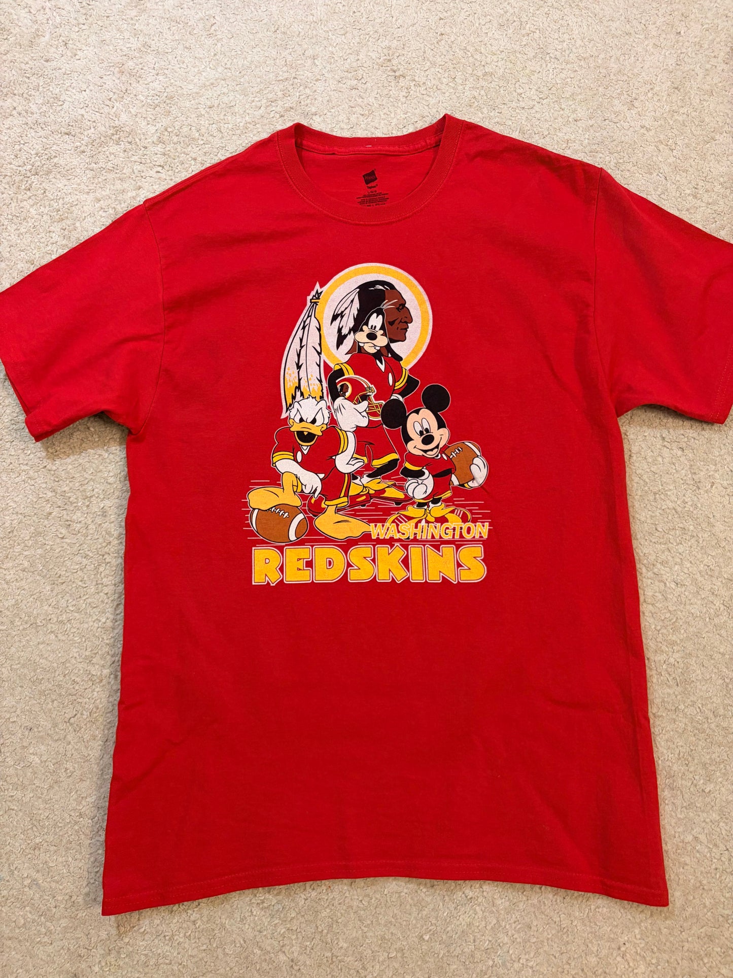 T-shirt Vintage Disney x NFL Washington Redskins Rouge – Taille L