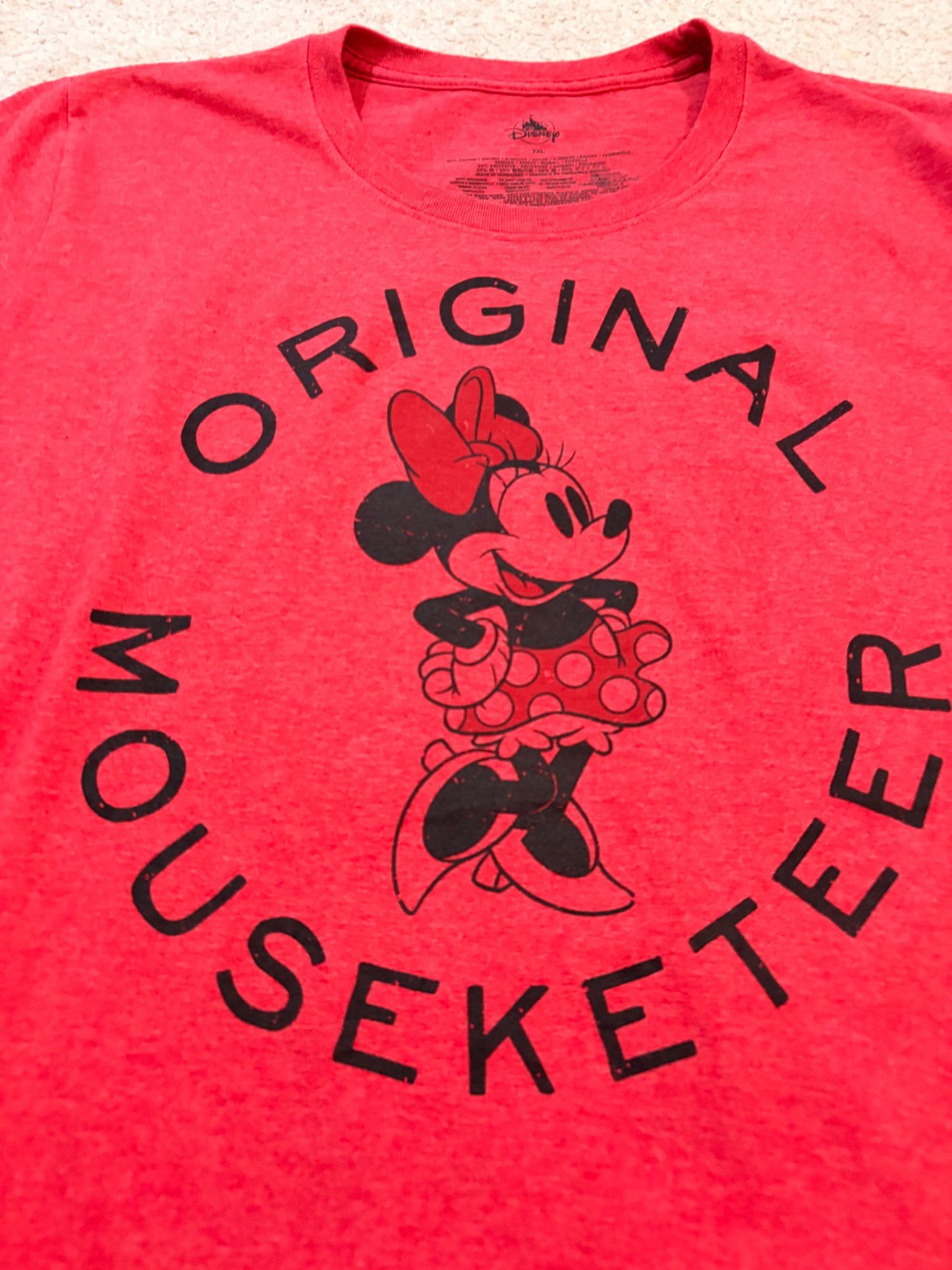 T-shirt Disney Minnie Mouse Original Mouseketeer Rouge Chiné Coton/Polyester – Taille 2XL Femme | Seconde Main