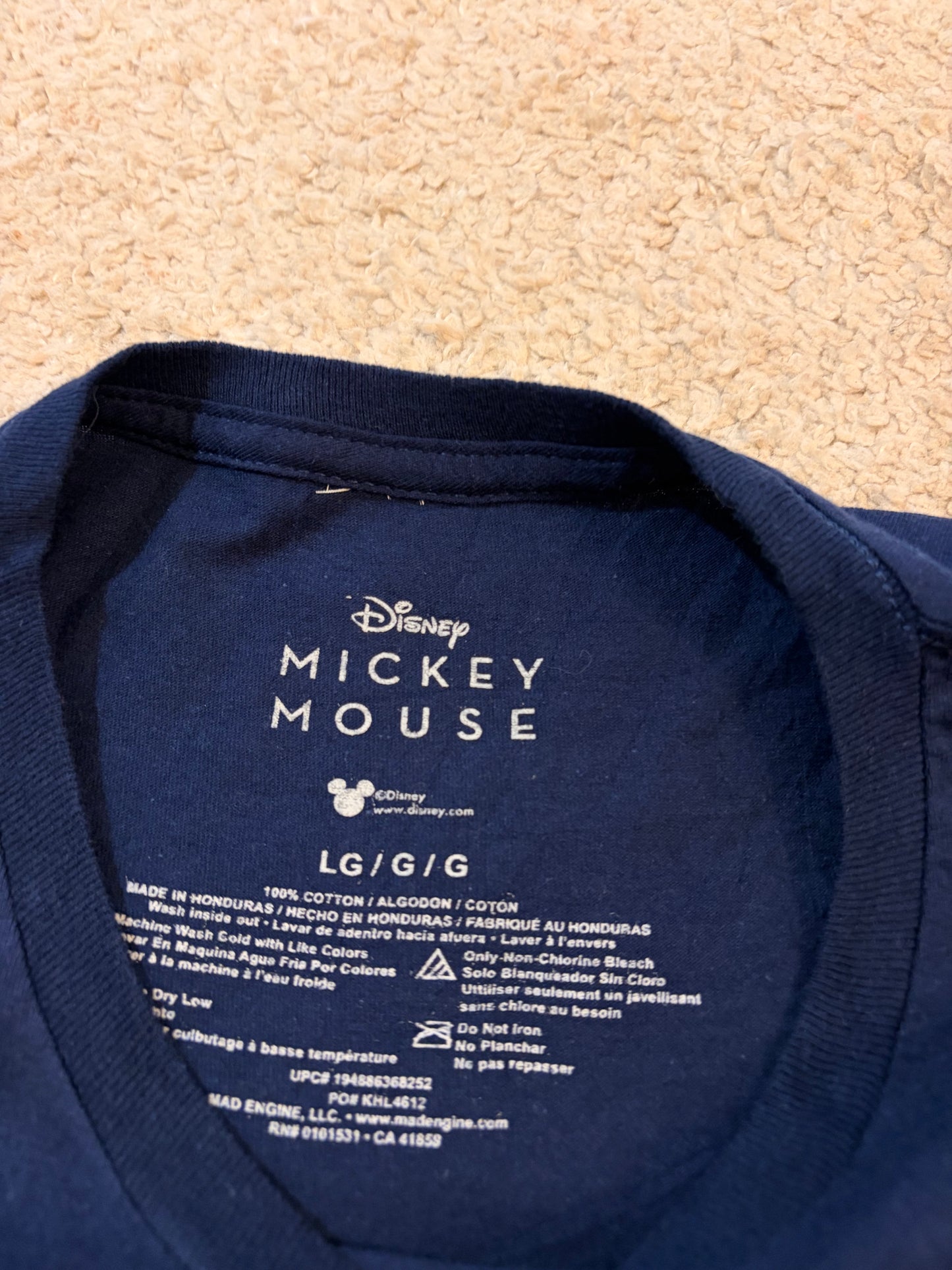 T-shirt Disney Mickey Mouse Est. 1928 Bleu Marine – Taille L | Seconde Main