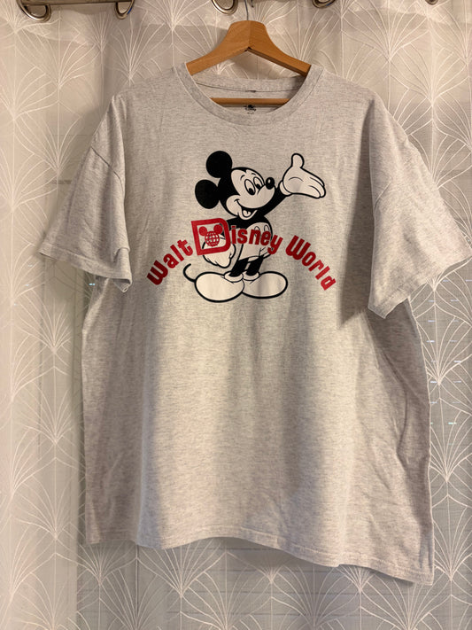 T-shirt Vintage Walt Disney World Mickey Mouse Gris – Taille L
