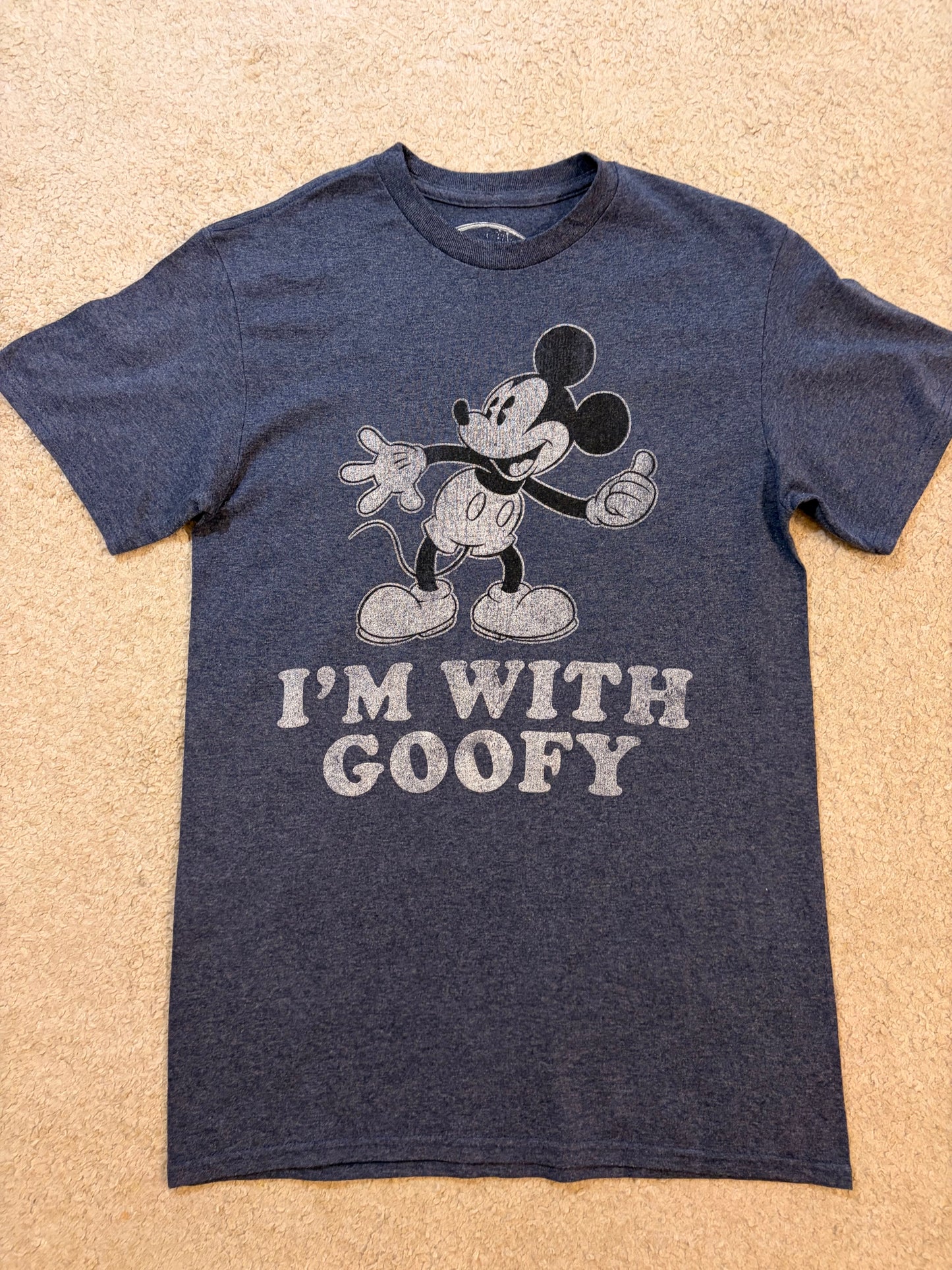 T-shirt Disney Mickey Mouse "I'm With Goofy" Bleu Chiné – Taille S | Seconde Main