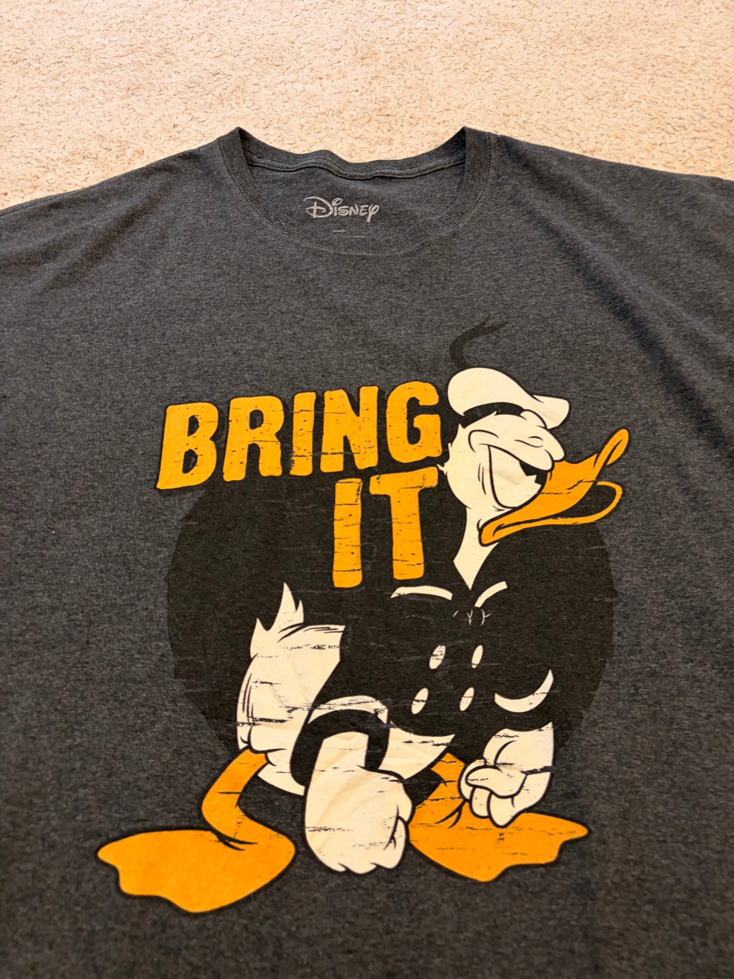 T-shirt Disney Donald Duck « Bring It » Gris Anthracite – Taille 2X (XXL)