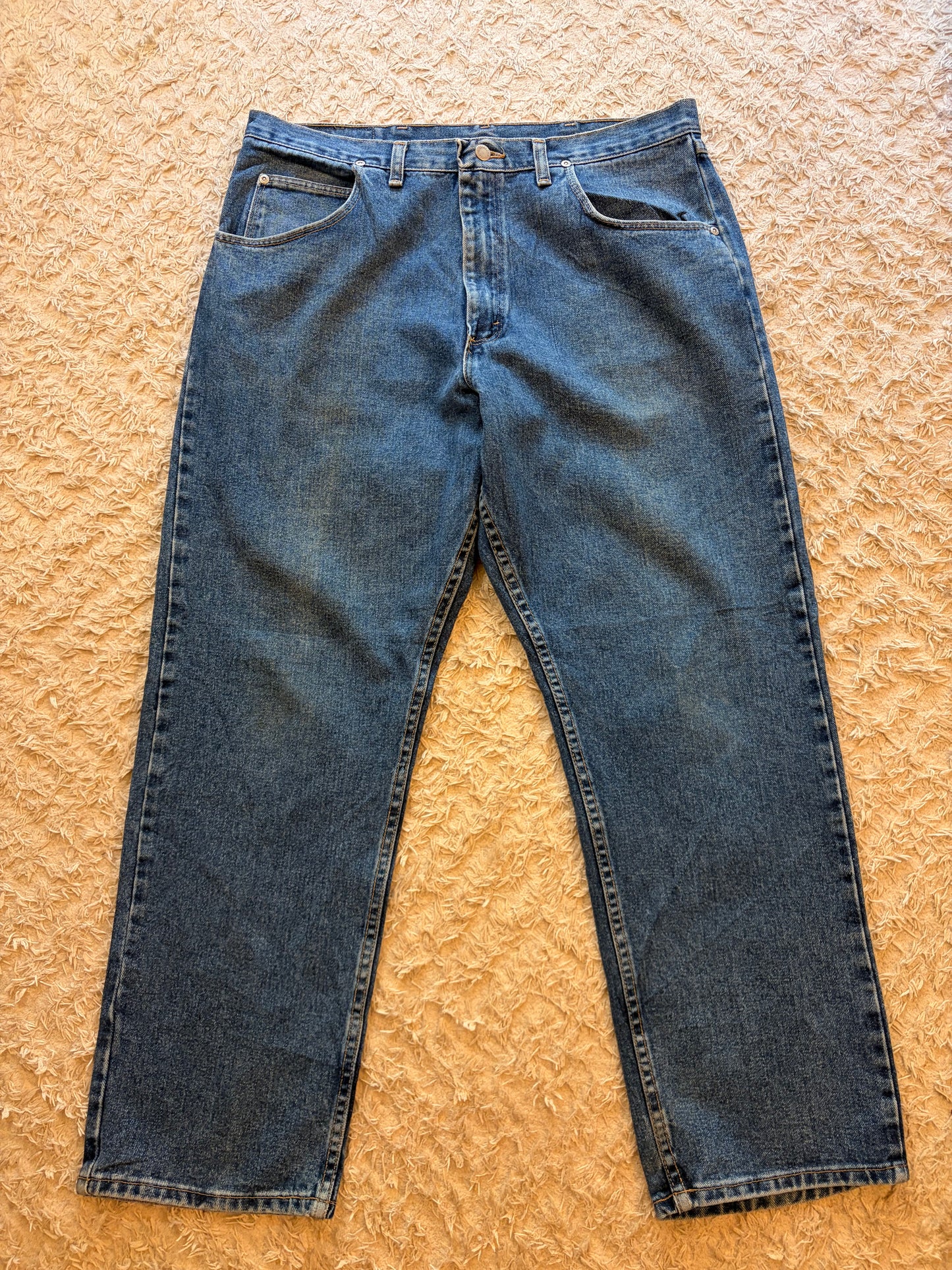 Jean Wrangler Silver Edition Droit Bleu Medium Délavé 100% Coton – Homme – Taille W38/L30