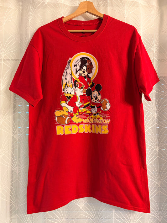 T-shirt Vintage Disney x NFL Washington Redskins Rouge – Taille L