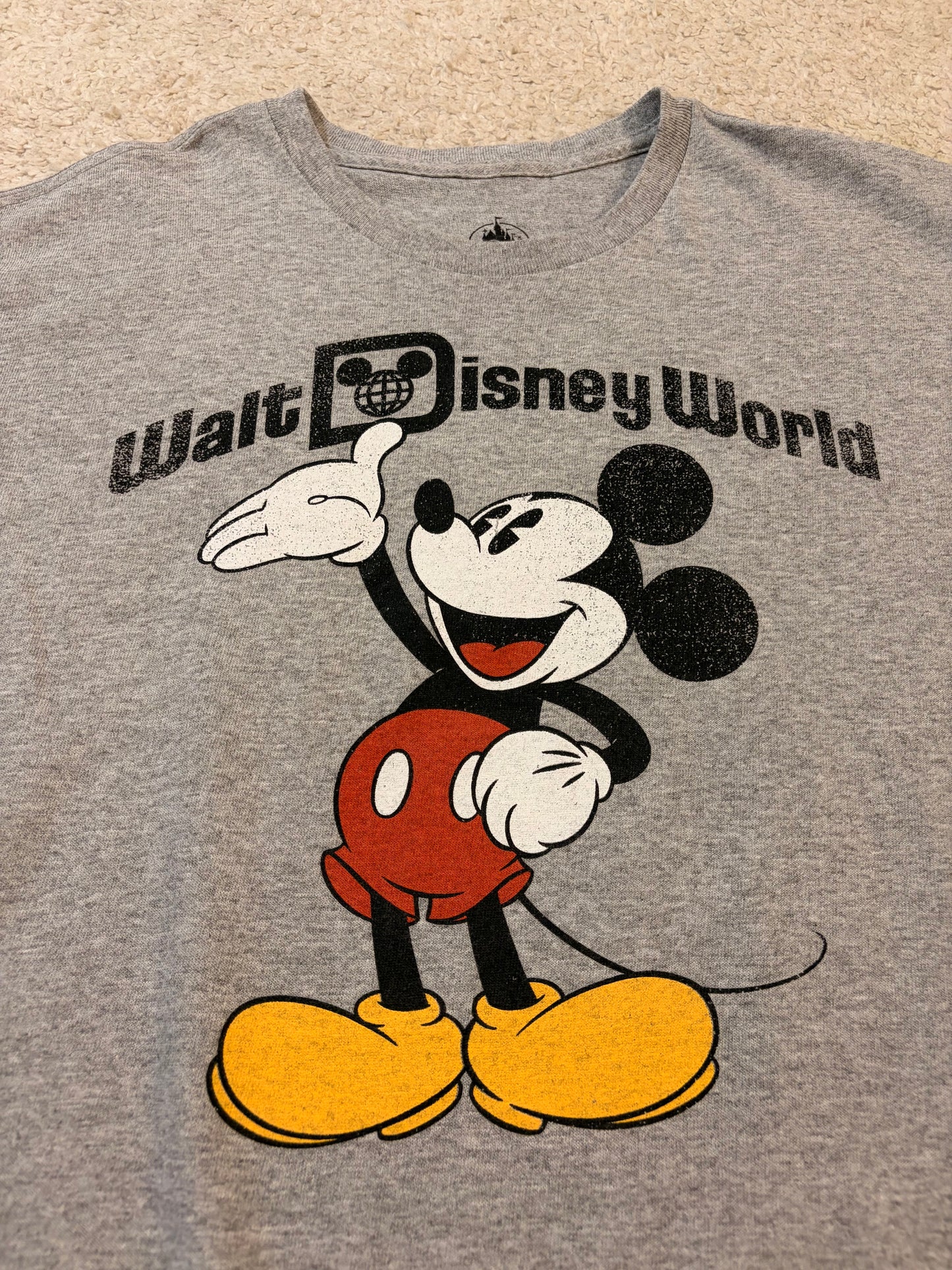 T-shirt Walt Disney World Mickey Mouse Rétro Gris Chiné – Mixte – Taille L