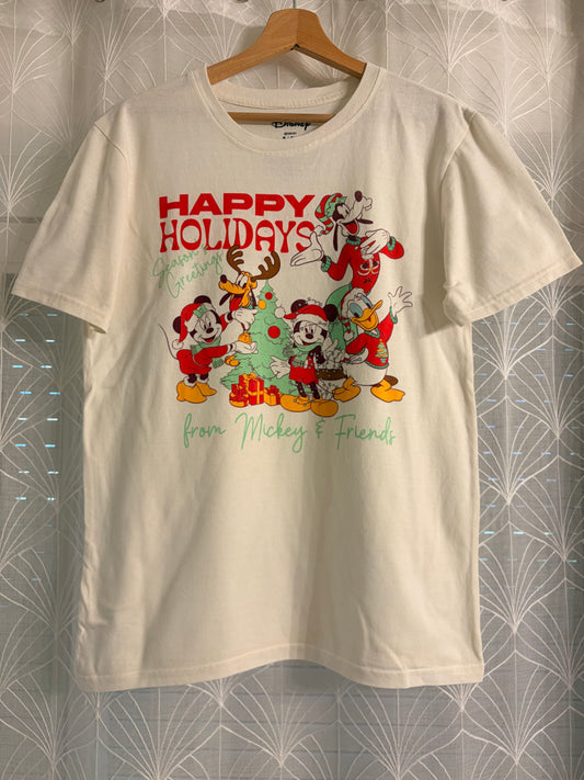 T-shirt Disney Noël Mickey & Friends Crème – Taille S | Seconde Main