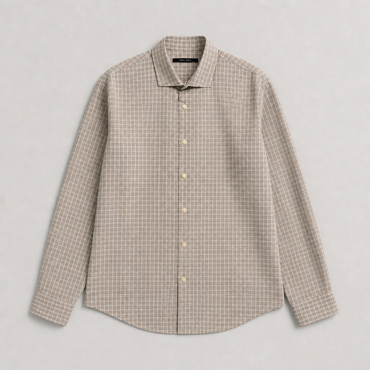 Chemise Perry Ellis carreaux tartan gris/blanc/bleu ciel 100% coton manches longues – Homme/Unisexe – Taille XL | Mode Seconde