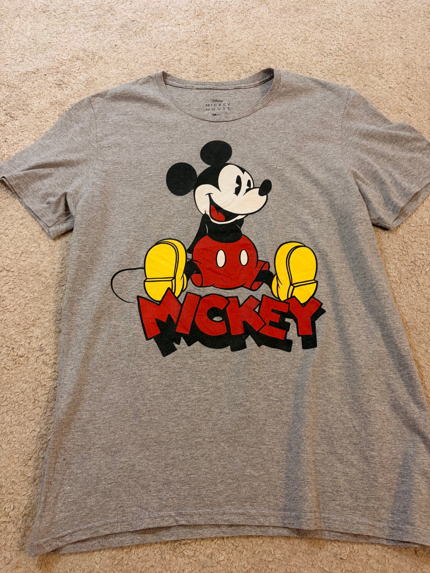 T-shirt Disney Mickey Mouse Vintage Gris Chiné – Taille M
