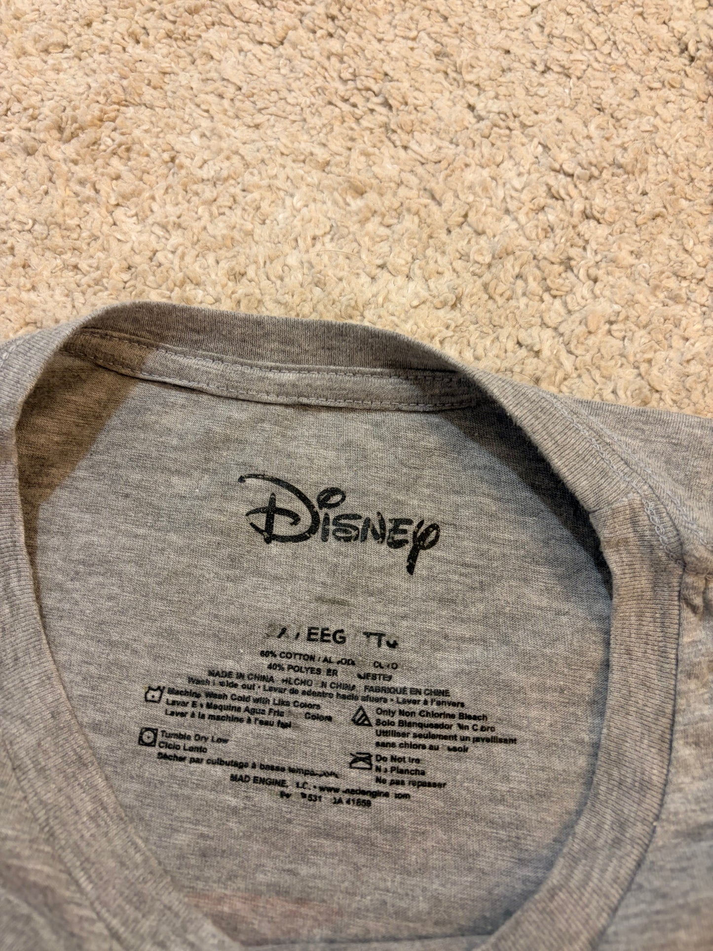 T-shirt Disney Mickey Mouse Gris Chiné Grande Taille – Taille XXL/2X | Seconde Main