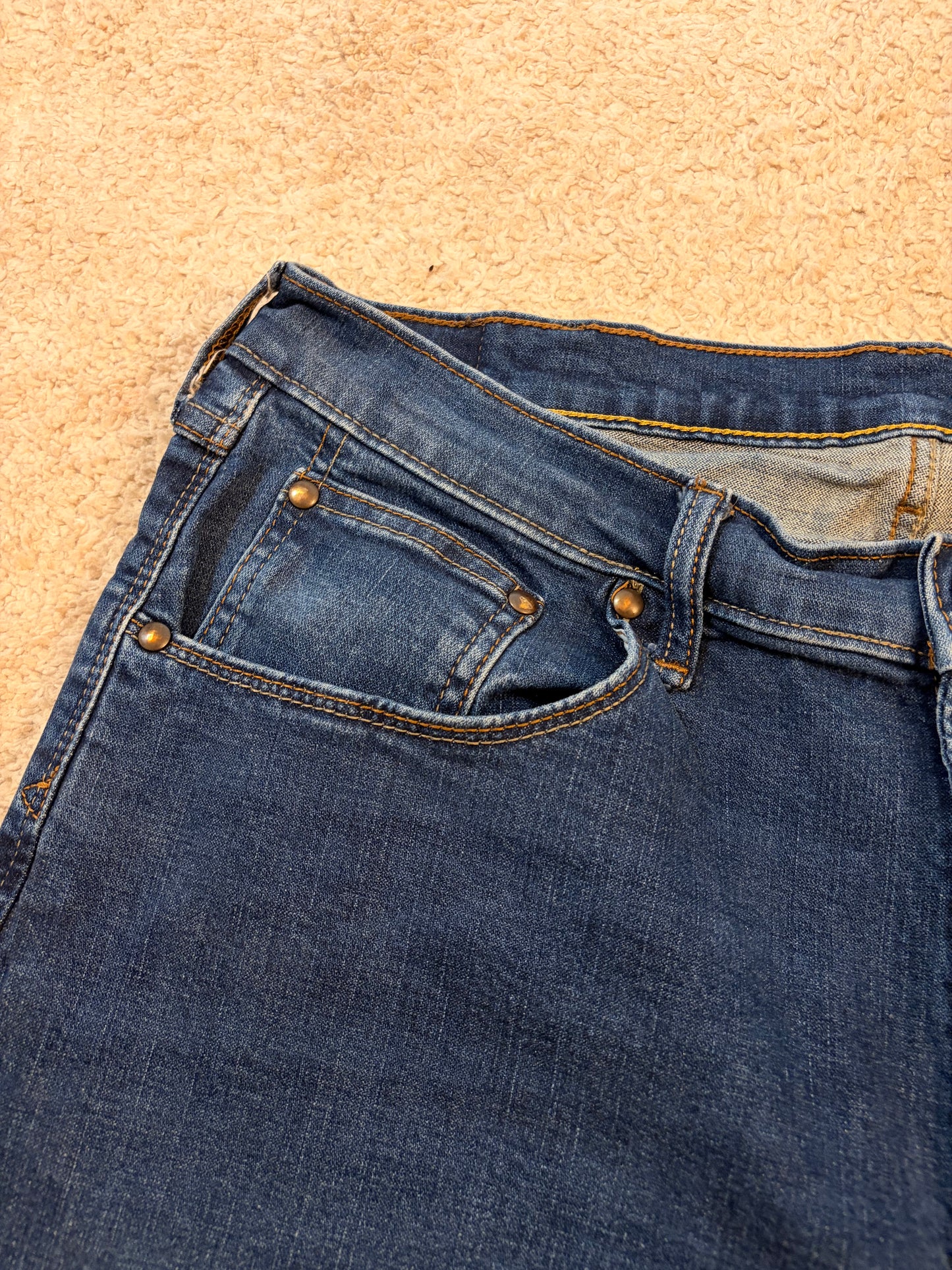 Jean Wrangler Relaxed Bootcut Bleu Stretch Coton/Élasthanne – Taille W34 | Seconde Main