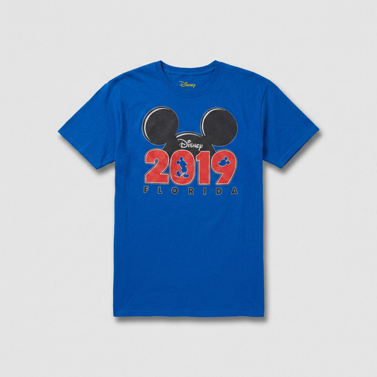 T-shirt officiel Disney Parks Walt Disney World Florida 2019 bleu roi Mickey Mouse 100% coton mixte taille L – Mode Seconde