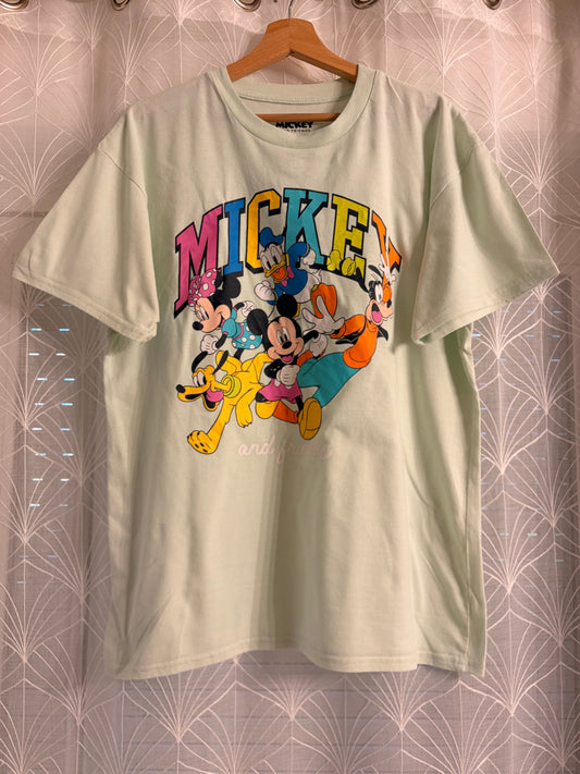 T-shirt Disney Mickey & Friends Vert Menthe – Taille L | Seconde Main