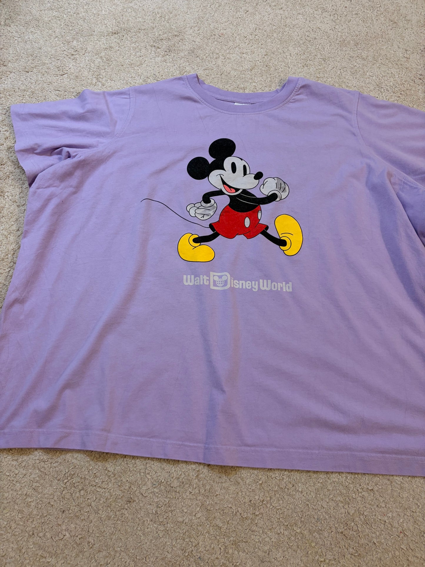 T-shirt Walt Disney World Mickey Mouse Lilas/Violet Pastel Boxy – Mixte – Taille 2XL/3XL