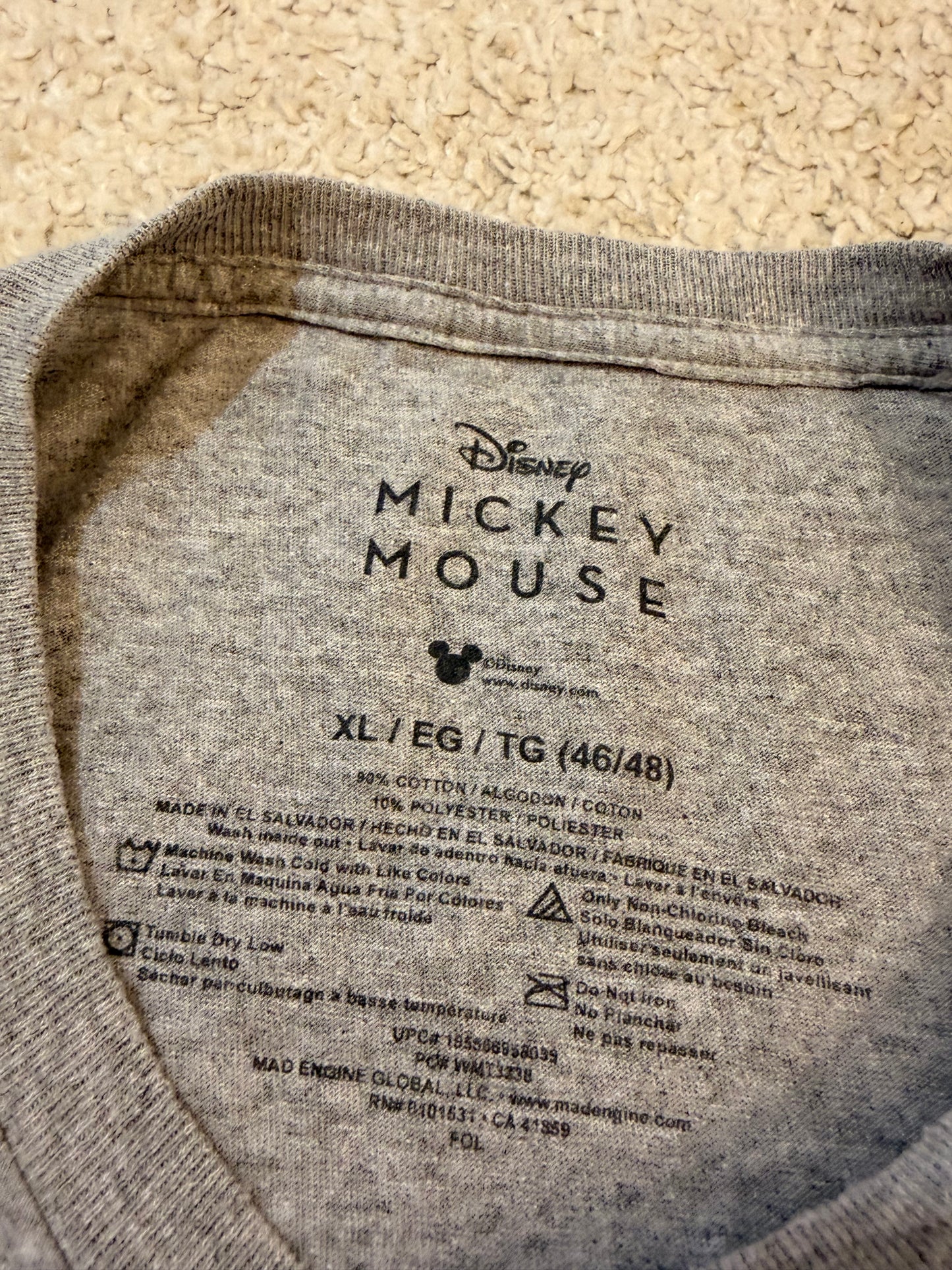 T-shirt Disney Mickey Mouse Édition Spéciale Disney 100 Gris – Taille XL