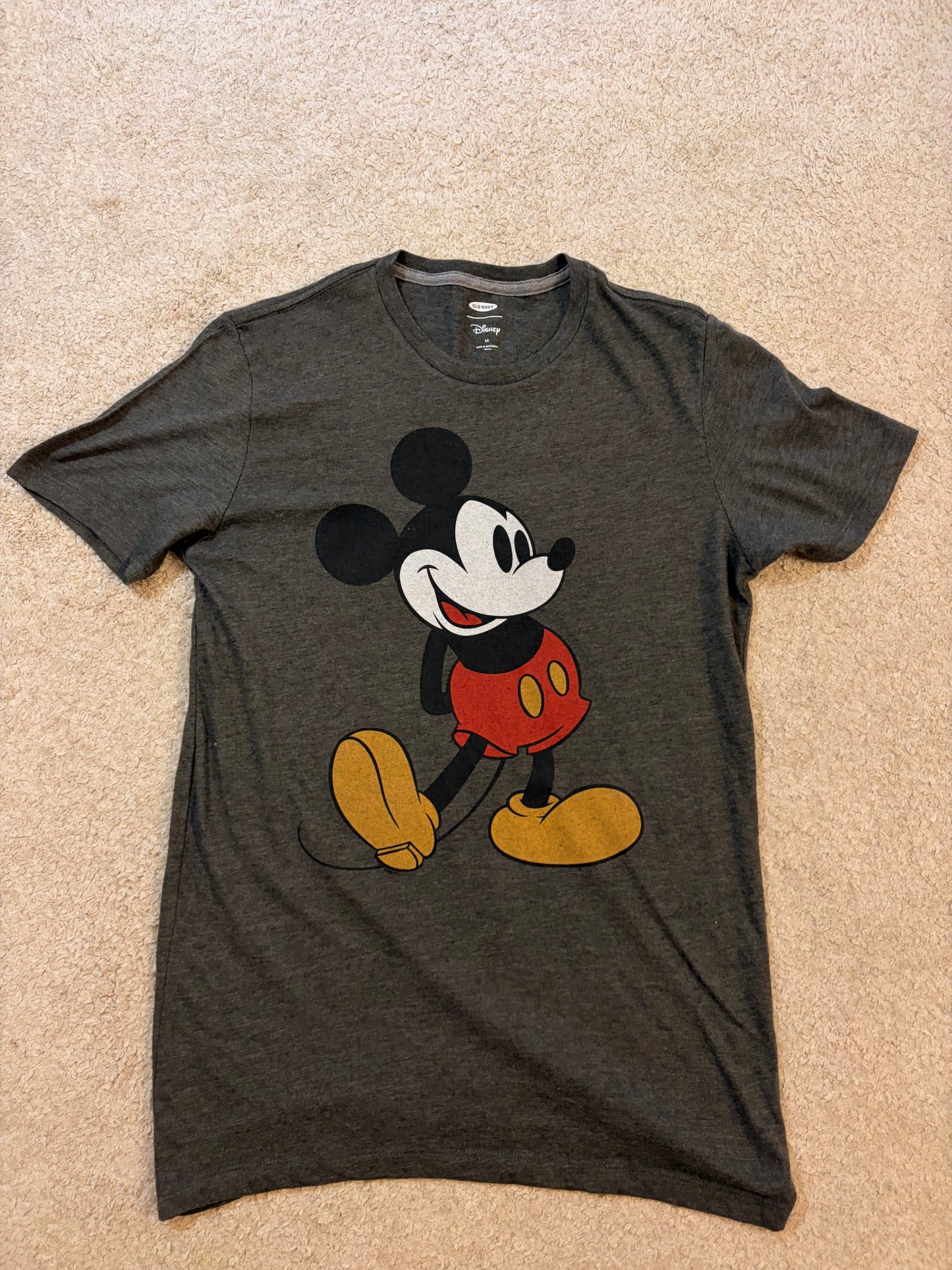 T-shirt Old Navy x Disney Mickey Mouse Vintage Gris Anthracite – Taille XS | Seconde Main