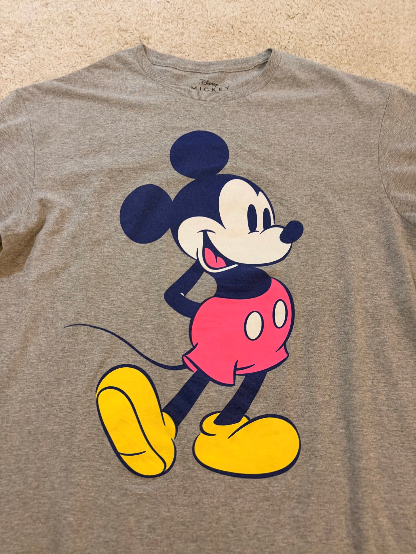 T-shirt Disney Mickey Mouse Gris Chiné – Taille L | Seconde Main