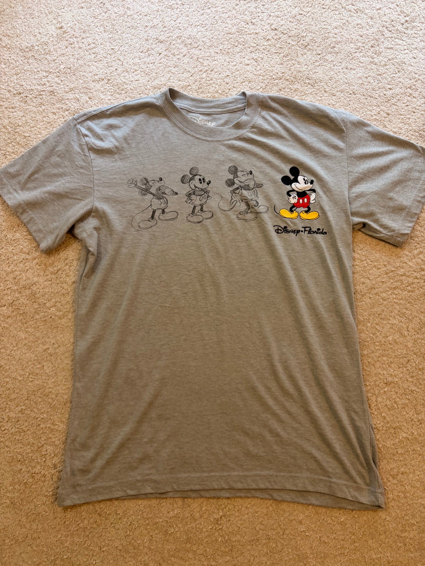 T-shirt Disney Florida Évolution Mickey Mouse Gris Chiné – Taille M