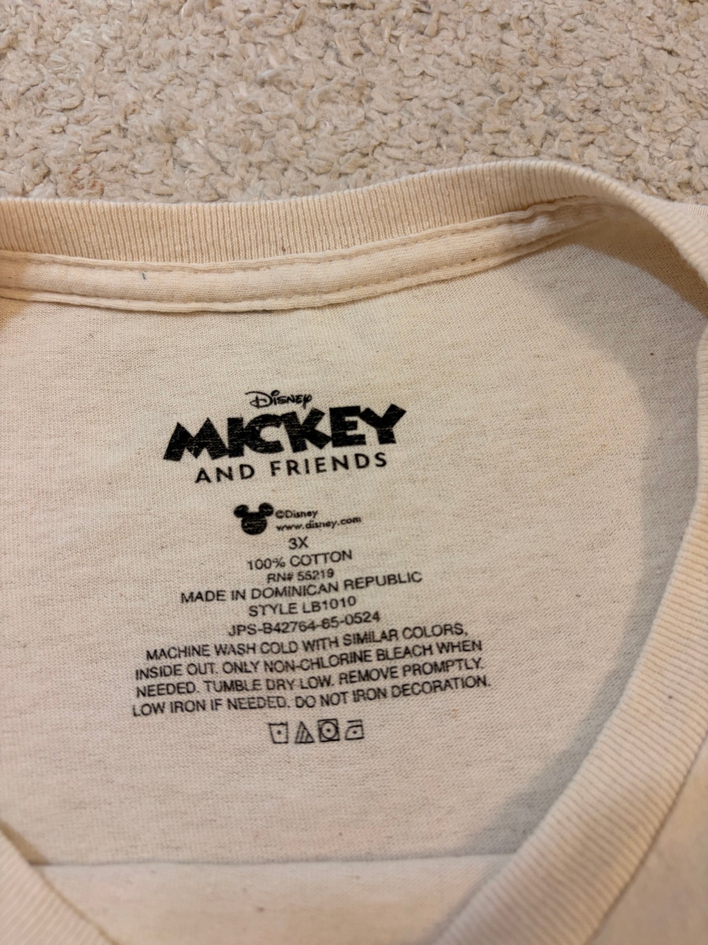 T-shirt Disney Mickey & Friends Vintage Crème 100% Coton – Taille 3XL | Seconde Main
