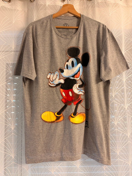 T-shirt Disney Mickey Mouse Édition Collector Disney 100 – Gris Chiné – Taille L