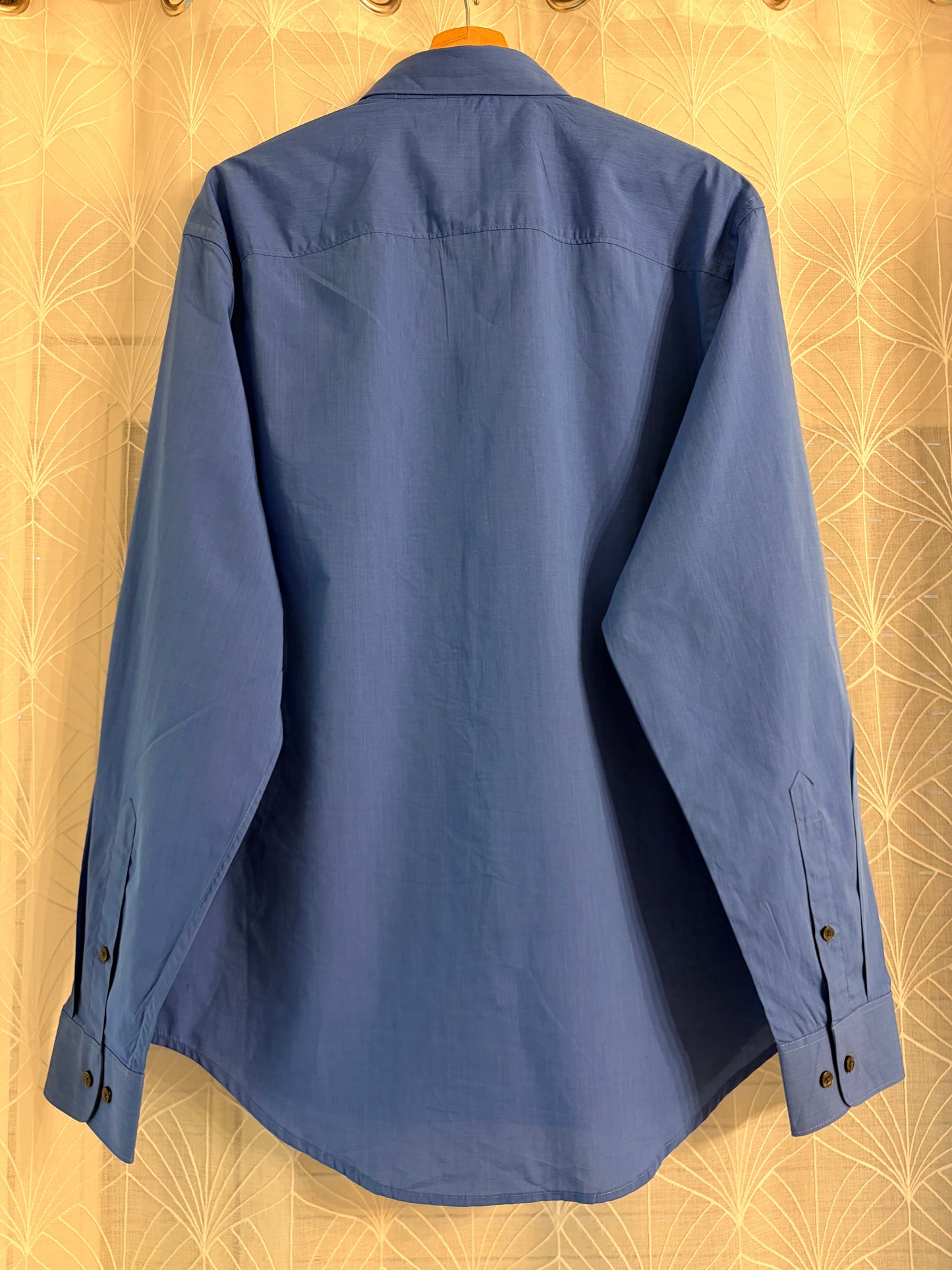 Chemise Perry Ellis Bleu Azur/Royal Manches Longues 100% Coton – Homme – Taille XL