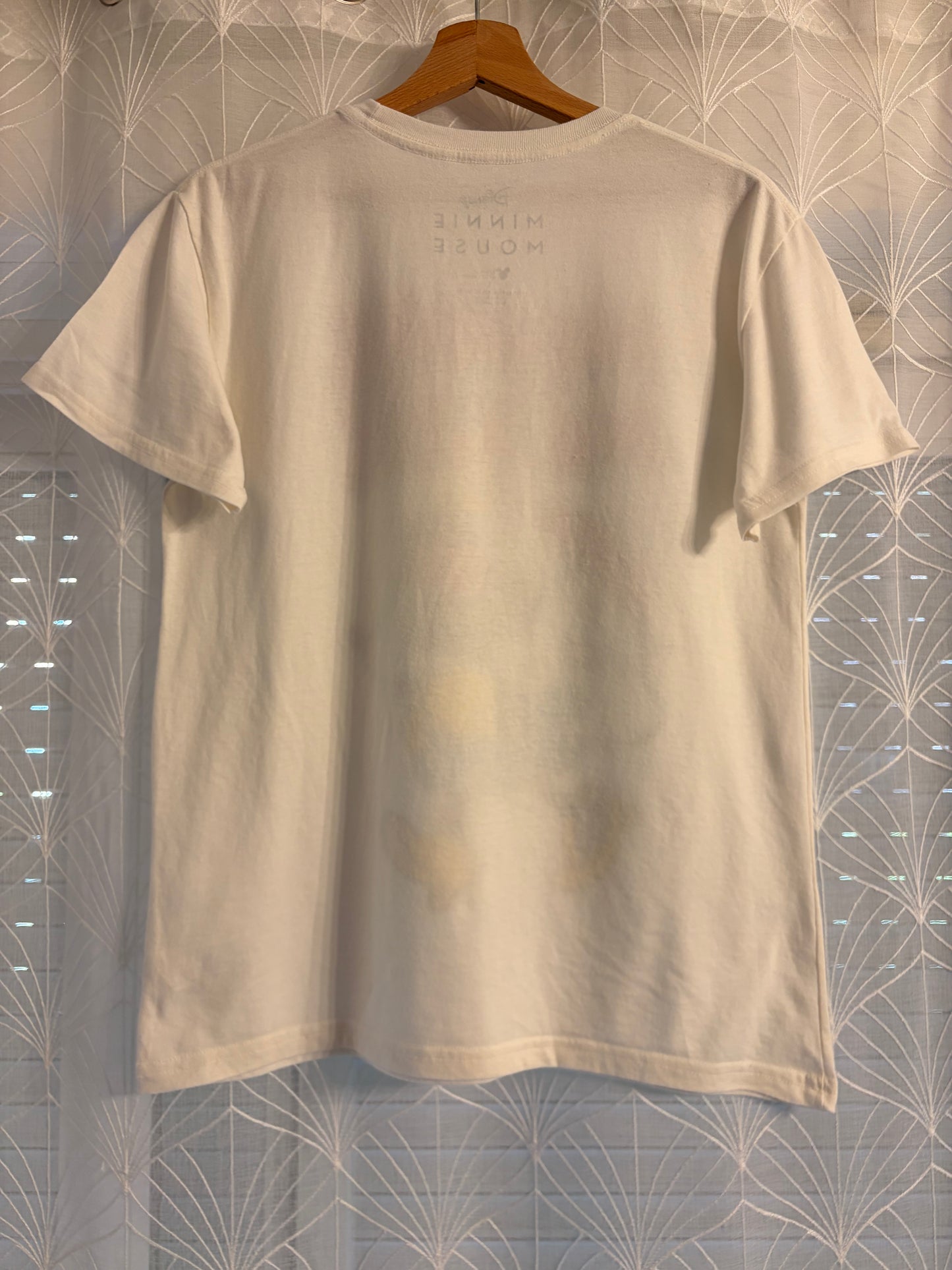 T-shirt Disney Minnie Mouse Since 1928 Vintage Blanc Crème Ombrelle 50% Coton 50% Polyester – Femme – Taille L